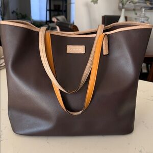 Coach Chocolate Brown Tote Bag with Shoulder Straps Dust Cover EUC